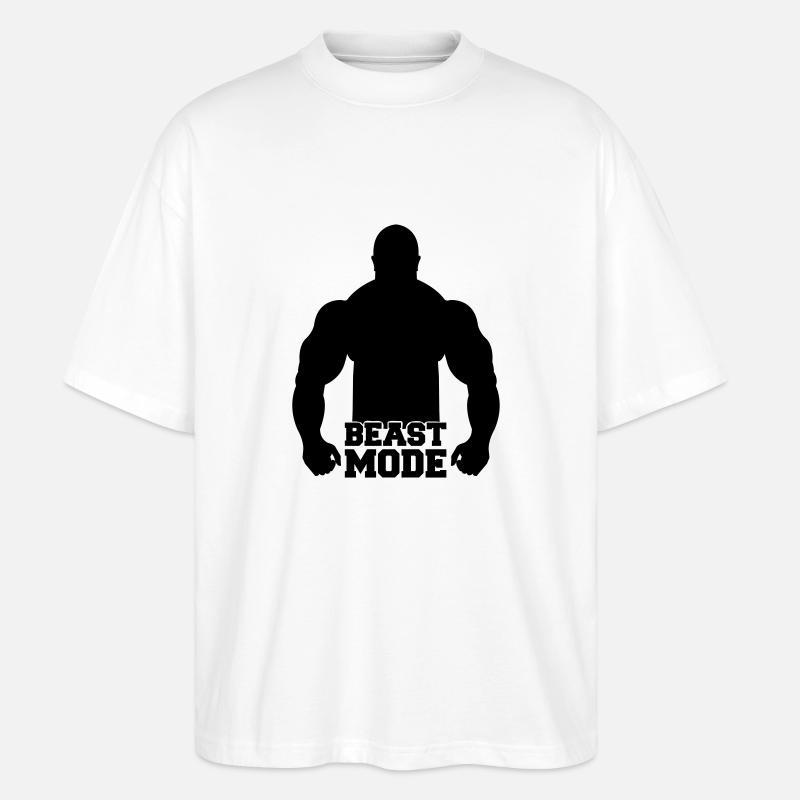 beast_mode - Stanley/Stella Oversized Unisex Bio T-Shirt Blaster 2.0 - Weiß