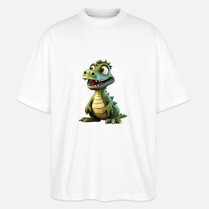 Das lustige Krokodil - Stanley/Stella Oversized Unisex Bio T-Shirt Blaster 2.0 - Weiß