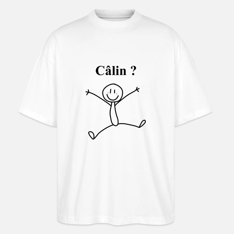 Fais moi un câlin - T-shirt bio Blaster 2.0 coupe oversize Stanley/Stella Unisexe - blanc