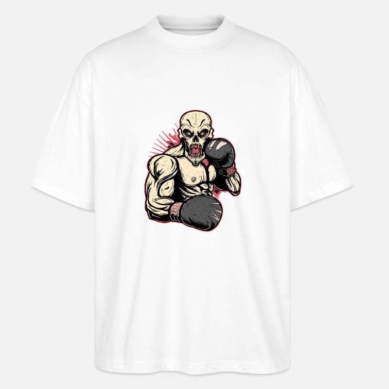 Boxer skull MMA Fighter UFC - T-shirt bio Blaster 2.0 coupe oversize Stanley/Stella Unisexe - blanc