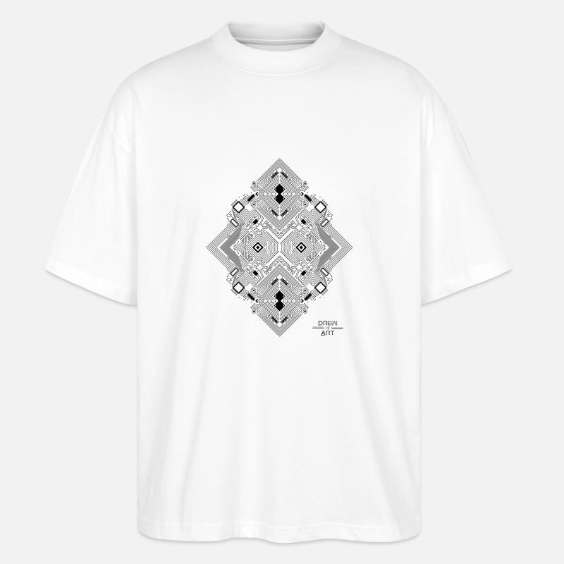 PRINTED CIRCUIT 1 schwarz - Stanley/Stella Oversized Unisex Bio T-Shirt Blaster 2.0 - Weiß
