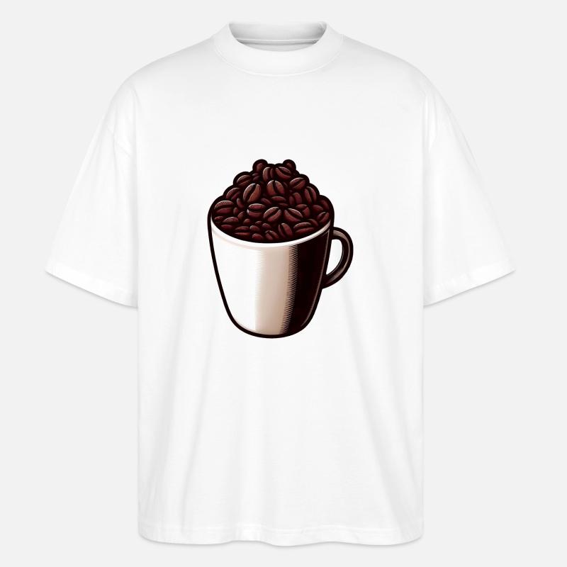 Kaffee Tee - Kaffeetasse - Tee - Stanley/Stella Oversized Unisex Bio T-Shirt Blaster 2.0 - Weiß
