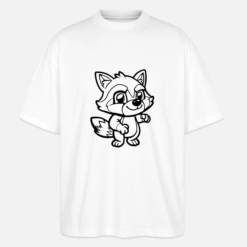Bande dessinée raton laveur - T-shirt bio Blaster 2.0 coupe oversize Stanley/Stella Unisexe - blanc
