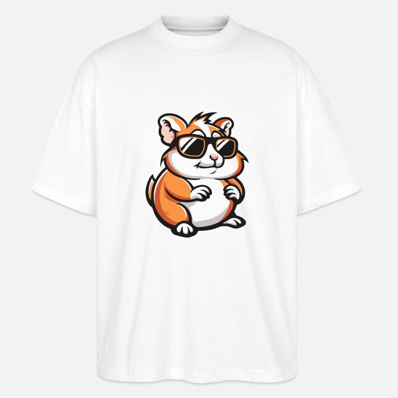 Hamster Comic Cool - Stanley/Stella Oversized Unisex Bio T-Shirt Blaster 2.0 - Weiß