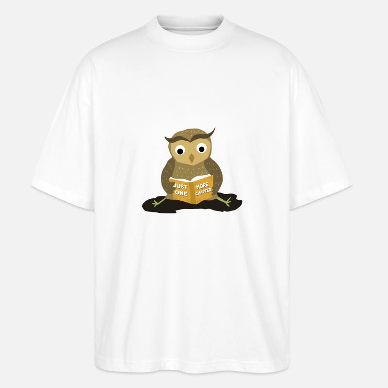 Read owl gift - Stanley/Stella Oversized Unisex Organic T-shirt Blaster 2.0 - white