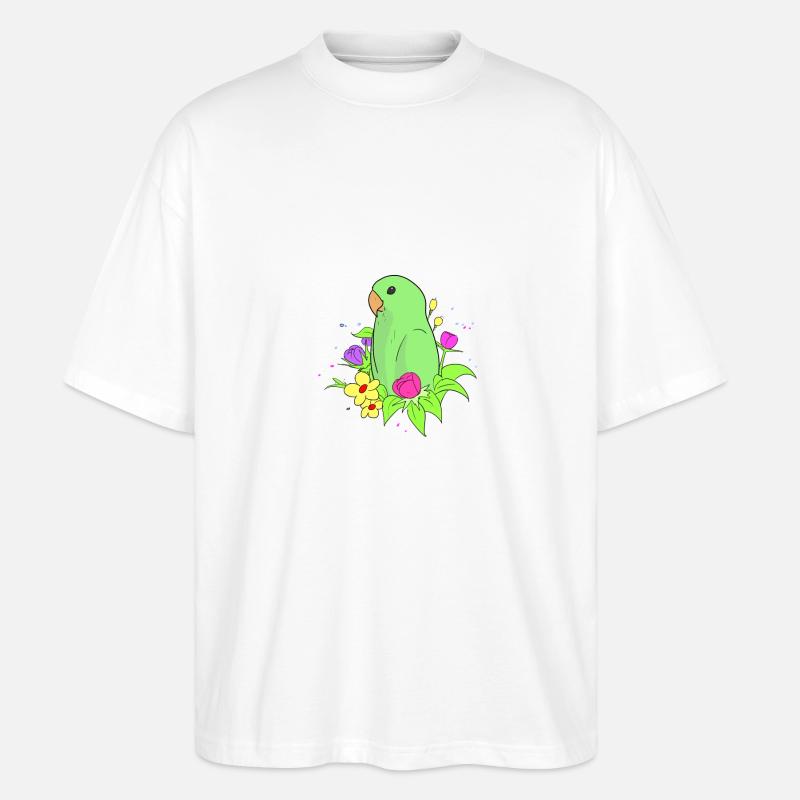 Dwarf Parrot Parakeet Parrots Inseparable - Stanley/Stella Oversized Unisex Organic T-shirt Blaster 2.0 - white