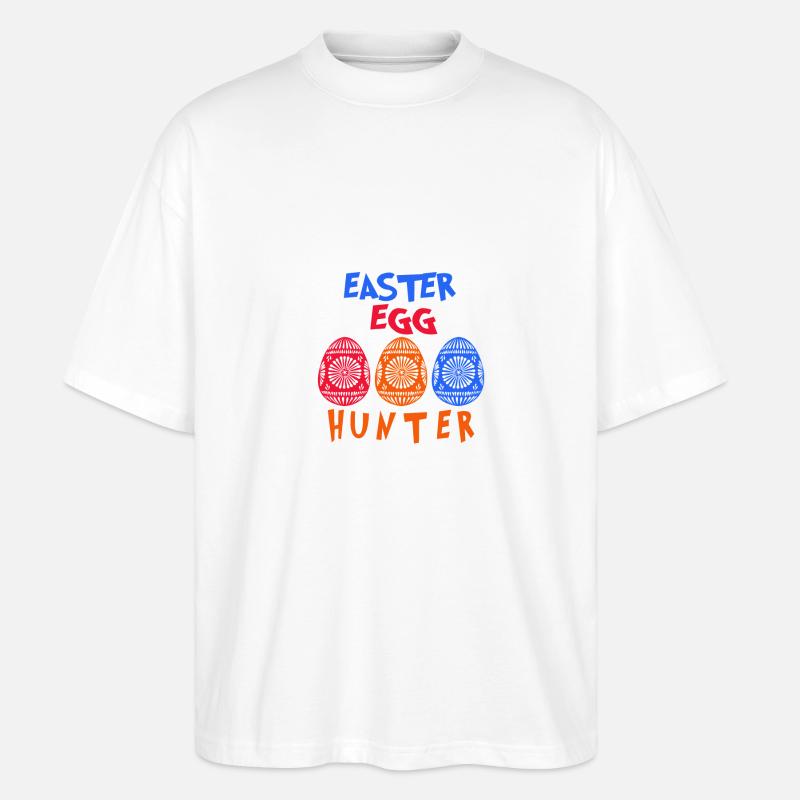 chasseurs d'oeufs de Pâques - T-shirt bio Blaster 2.0 coupe oversize Stanley/Stella Unisexe - blanc