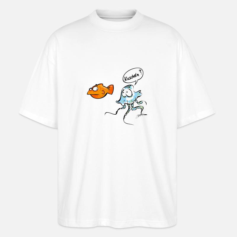 Kuscheln? - Stanley/Stella Oversized Unisex Bio T-Shirt Blaster 2.0 - Weiß