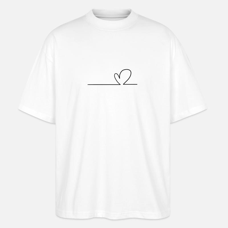 Herz Linie - Stanley/Stella Oversized Unisex Bio T-Shirt Blaster 2.0 - Weiß