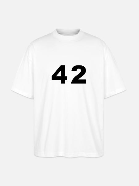 Number - 42 – Forty Two - Stanley/Stella Oversized Unisex Organic T-shirt Blaster 2.0 - white