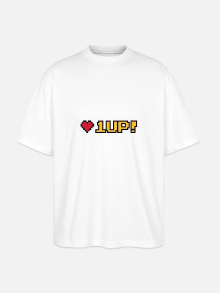 8-Bit 1UP - Stanley/Stella Oversized Unisex Organic T-shirt Blaster 2.0 - white