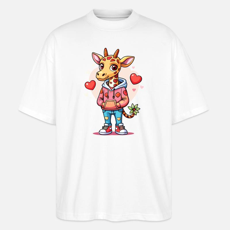 Giraffen-Parade: Coole Giraffe - Stanley/Stella Oversized Unisex Bio T-Shirt Blaster 2.0 - Weiß