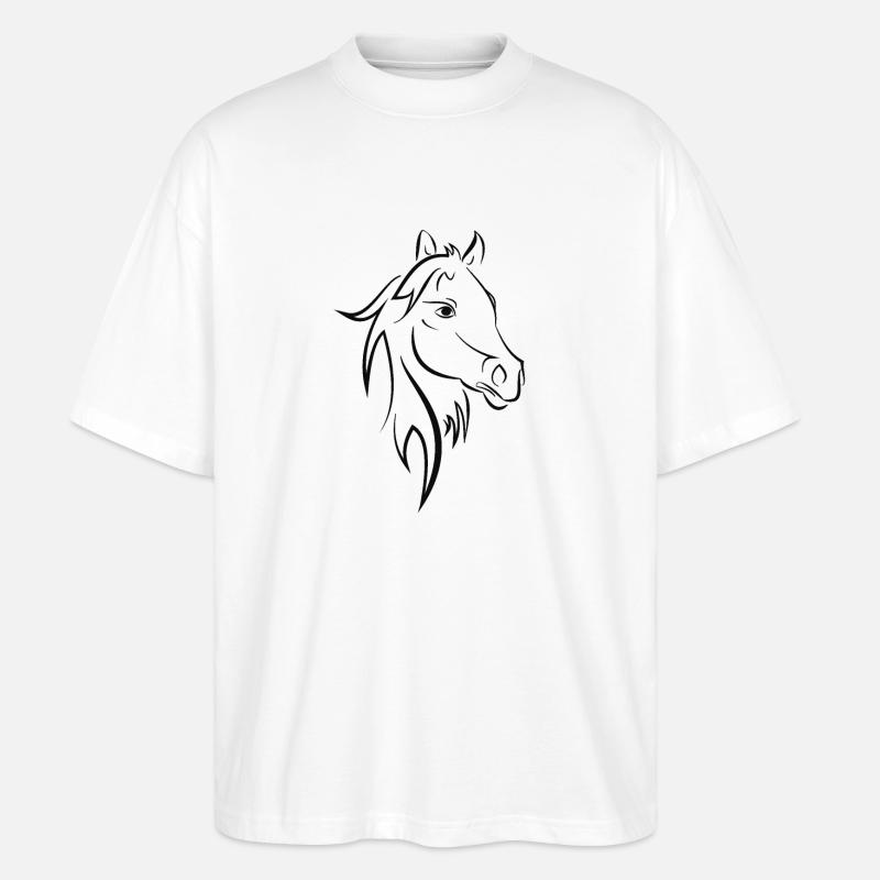 Pferd - Stanley/Stella Oversized Unisex Bio T-Shirt Blaster 2.0 - Weiß