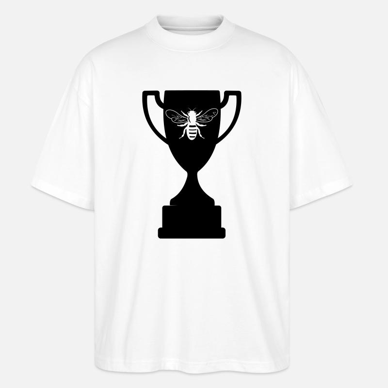 Tasse mit ausgeschnittener Biene - Stanley/Stella Oversized Unisex Bio T-Shirt Blaster 2.0 - Weiß