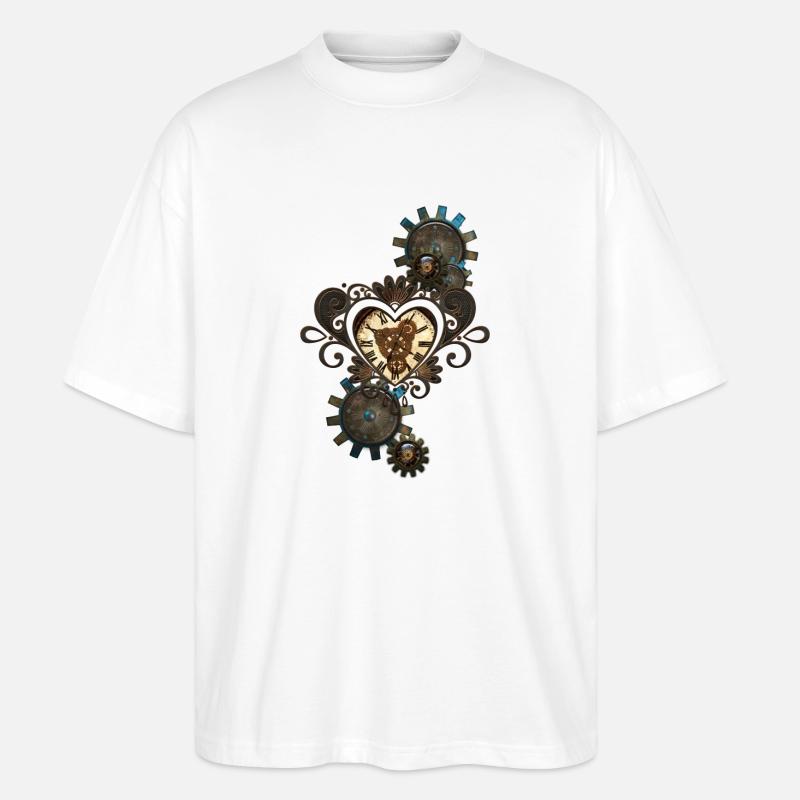 Das Herz des Steampunk - Stanley/Stella Oversized Unisex Bio T-Shirt Blaster 2.0 - Weiß