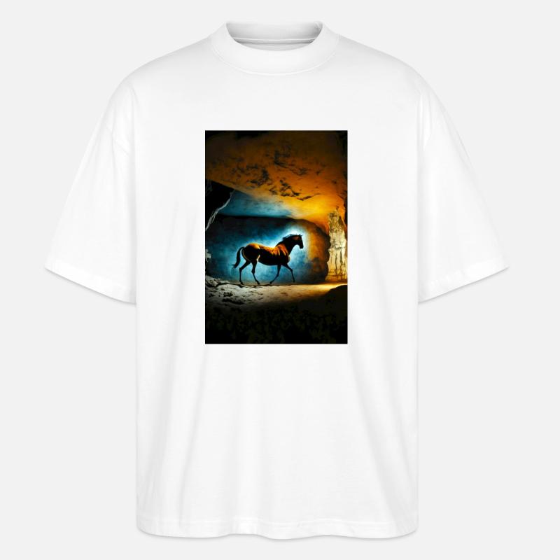 Prähistorisches Pferd 01 - Stanley/Stella Oversized Unisex Bio T-Shirt Blaster 2.0 - Weiß