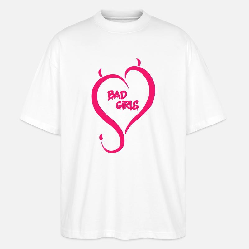 Böse Mädchen - Stanley/Stella Oversized Unisex Bio T-Shirt Blaster 2.0 - Weiß