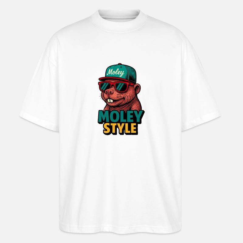 Casquette rétro Monkey Style Moley - T-shirt bio Blaster 2.0 coupe oversize Stanley/Stella Unisexe - blanc