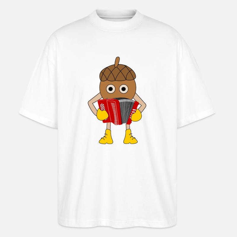 Knopf Akkordeonmutter - Stanley/Stella Oversized Unisex Bio T-Shirt Blaster 2.0 - Weiß