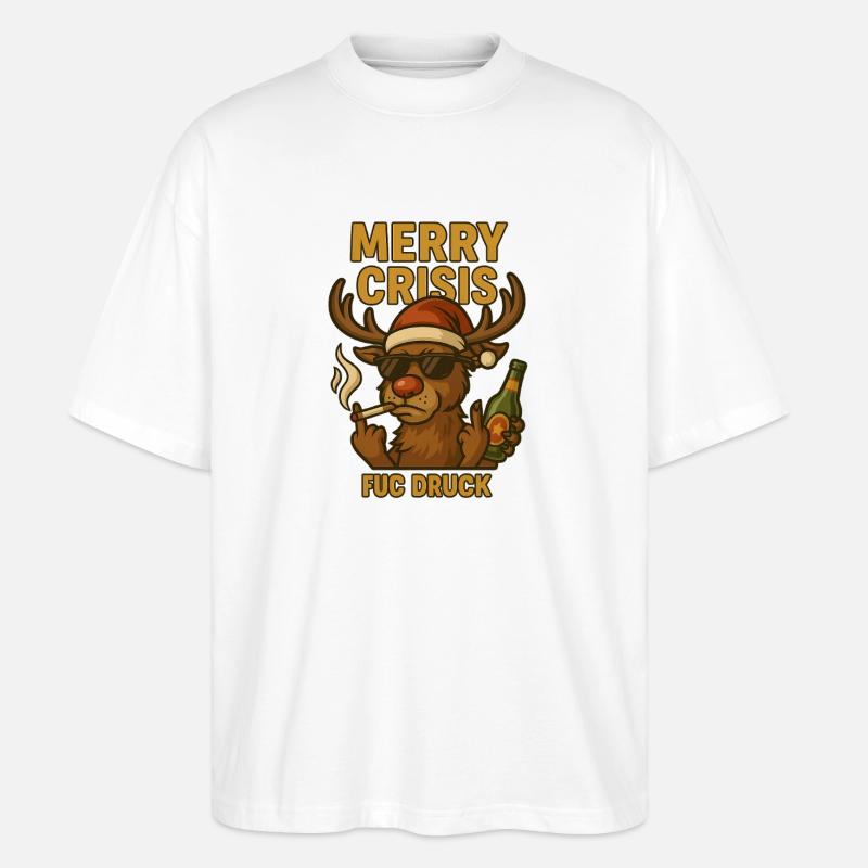 Rudolph – Der Ren(n)tier-Rebell - Stanley/Stella Oversized Unisex Bio T-Shirt Blaster 2.0 - Weiß