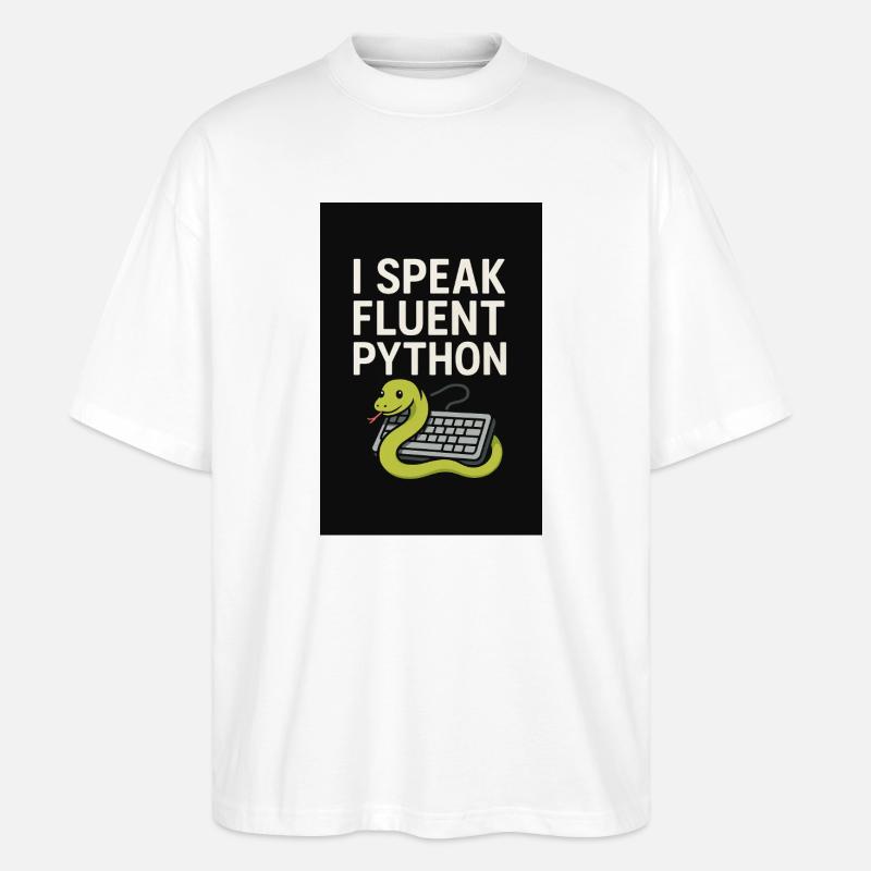 Python-Codierungsschlange - Stanley/Stella Oversized Unisex Bio T-Shirt Blaster 2.0 - Weiß