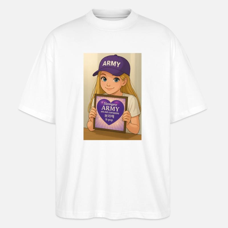 K-Pop-Fans der Armee - Stanley/Stella Oversized Unisex Bio T-Shirt Blaster 2.0 - Weiß