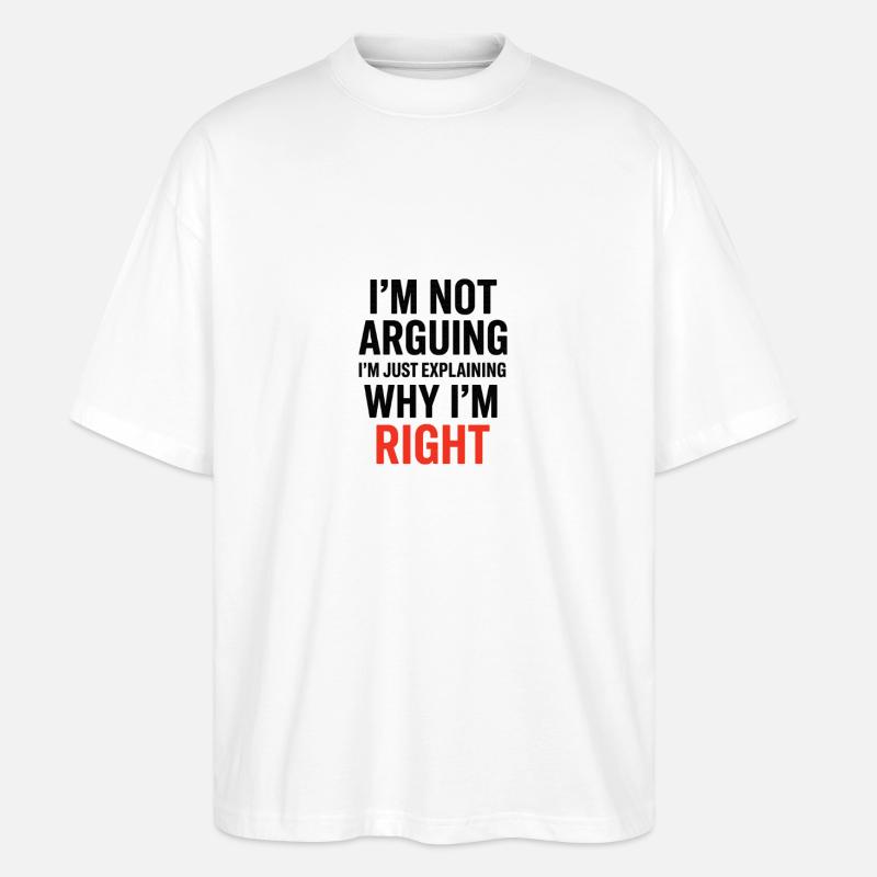 Je ne fais pas d’arguments Texte - T-shirt bio Blaster 2.0 coupe oversize Stanley/Stella Unisexe - blanc