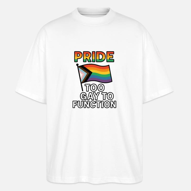 Buntes Pride-Flaggen-Design mit Humor - Stanley/Stella Oversized Unisex Bio T-Shirt Blaster 2.0 - Weiß