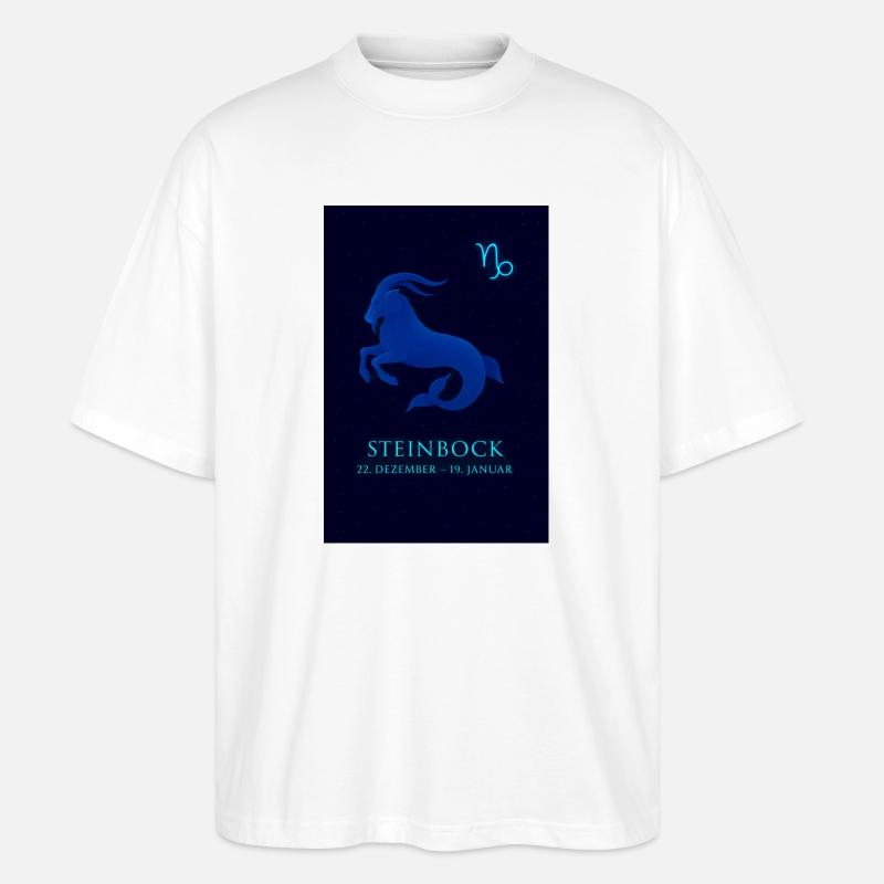 Steinbock Sternzeichen 22.12. – 19.01. Design - Stanley/Stella Oversized Unisex Bio T-Shirt Blaster 2.0 - Weiß
