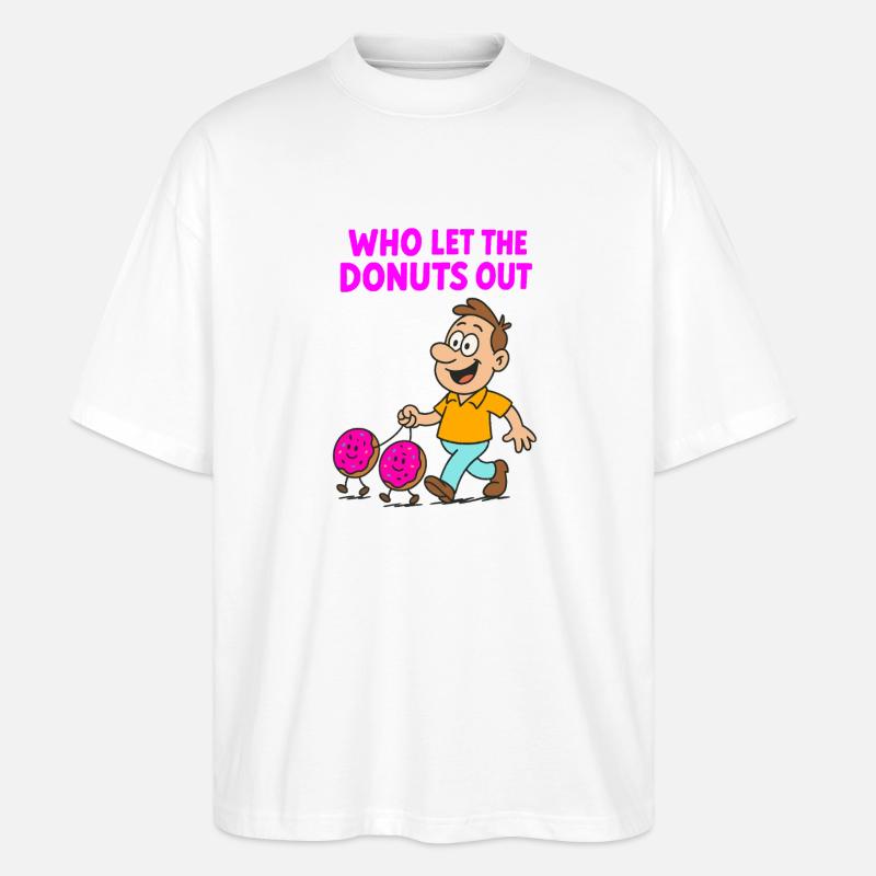 Conception d’expression de beignet humoristique - T-shirt bio Blaster 2.0 coupe oversize Stanley/Stella Unisexe - blanc