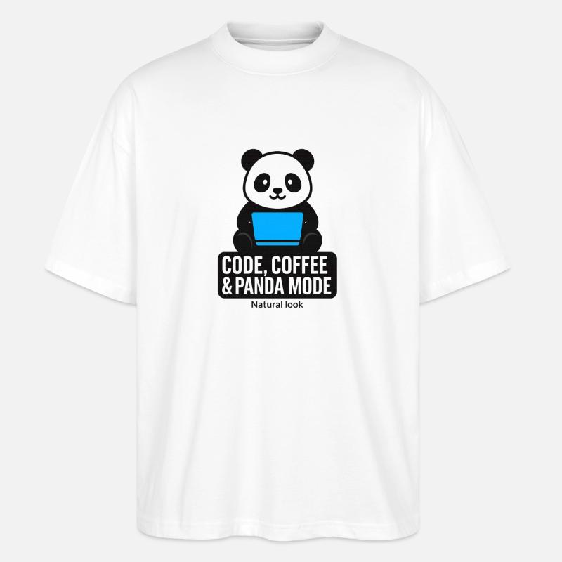 Code, Kaffee & Panda Style - Stanley/Stella Oversized Unisex Bio T-Shirt Blaster 2.0 - Weiß