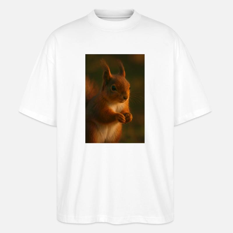 Tiere - Eichhörnchen - Stanley/Stella Oversized Unisex Bio T-Shirt Blaster 2.0 - Weiß