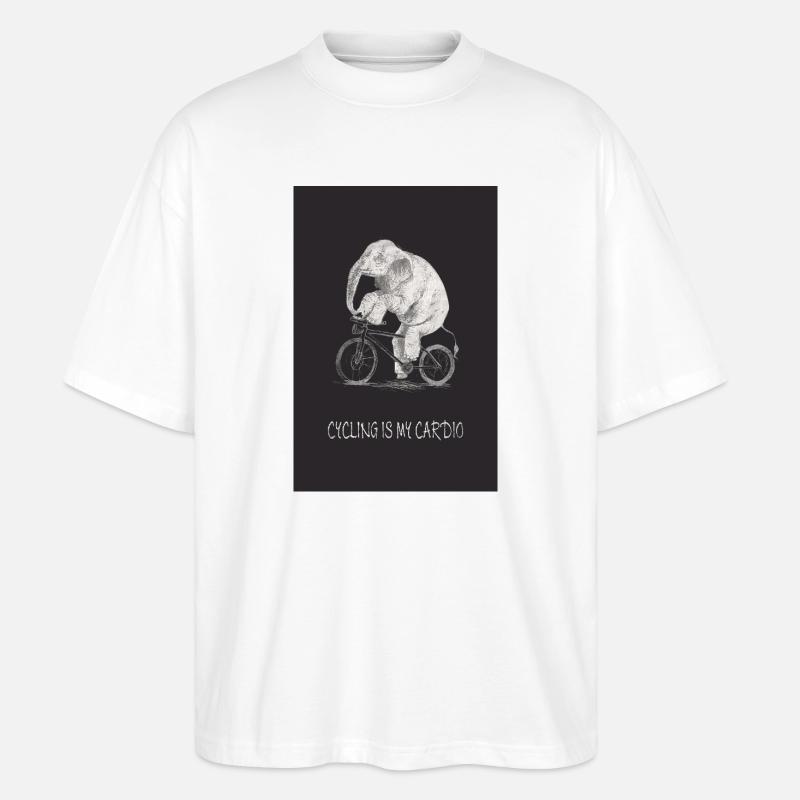 Le vélo, c’est mon cardio - T-shirt bio Blaster 2.0 coupe oversize Stanley/Stella Unisexe - blanc