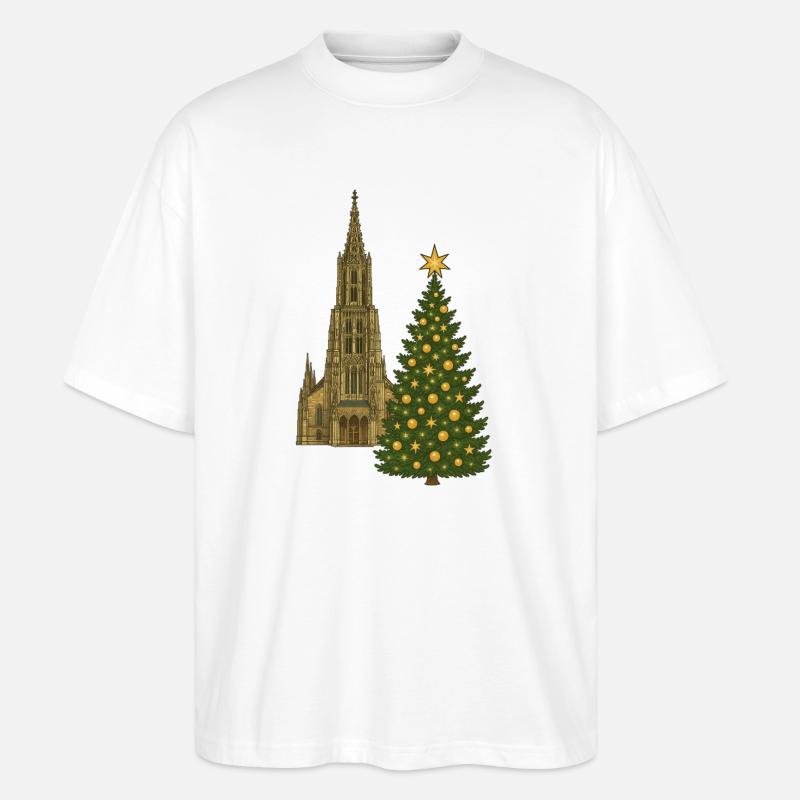 Marché de Noël d’Ulm | Cathédrale d’Ulm - T-shirt bio Blaster 2.0 coupe oversize Stanley/Stella Unisexe - blanc