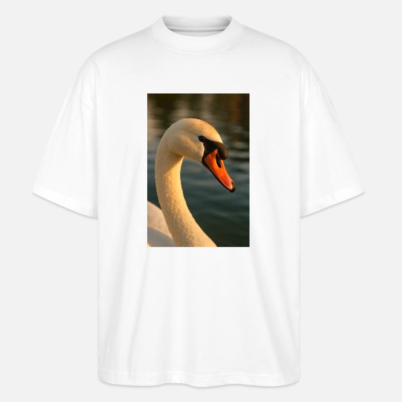 Vogel - Schwan - Stanley/Stella Oversized Unisex Bio T-Shirt Blaster 2.0 - Weiß