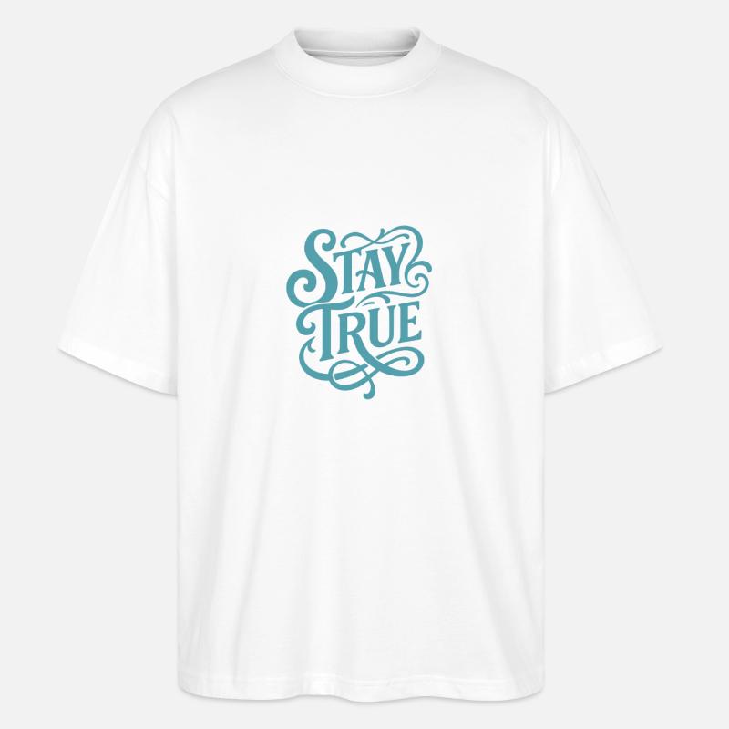 Stad True Typografie Schwung - Stanley/Stella Oversized Unisex Bio T-Shirt Blaster 2.0 - Weiß