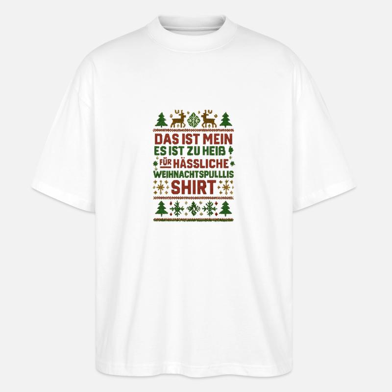 Chemise pull de Noël moche - T-shirt bio Blaster 2.0 coupe oversize Stanley/Stella Unisexe - blanc