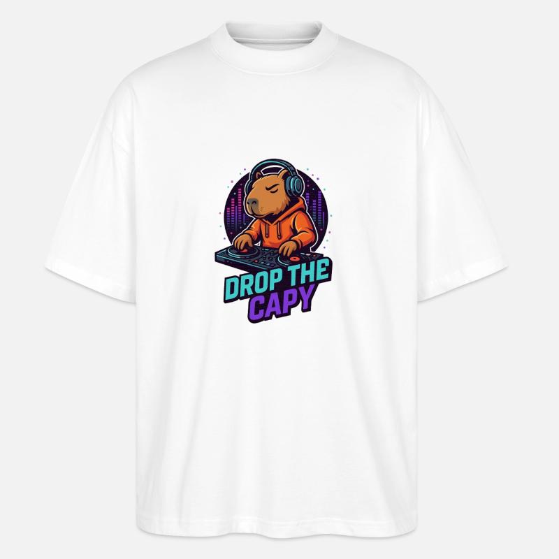 DJ Capy – Drop the Capy 🎧🔥 - Stanley/Stella Oversized Unisex Bio T-Shirt Blaster 2.0 - Weiß