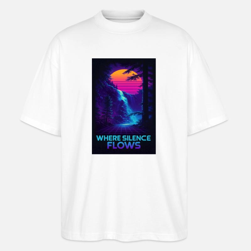Where Silence Flows Neon Gorge - Stanley/Stella Oversized Unisex Bio T-Shirt Blaster 2.0 - Weiß