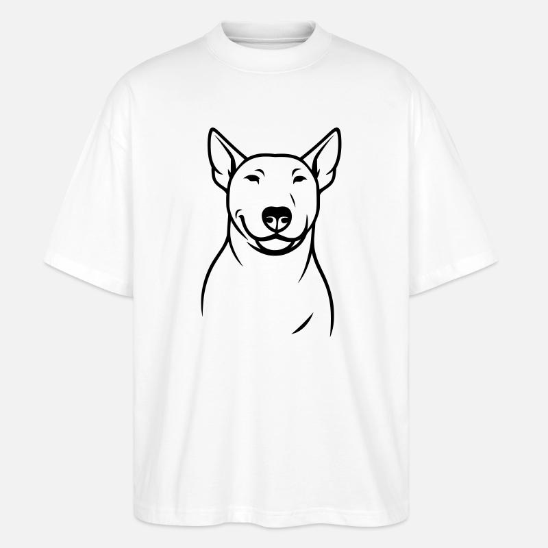 Stilisierter Bullterrier Silhouette - Stanley/Stella Oversized Unisex Bio T-Shirt Blaster 2.0 - Weiß