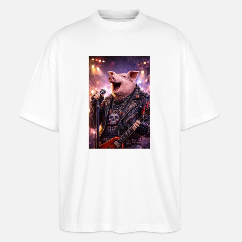 RockyZoo45 - Stanley/Stella Oversized Unisex Bio T-Shirt Blaster 2.0 - Weiß
