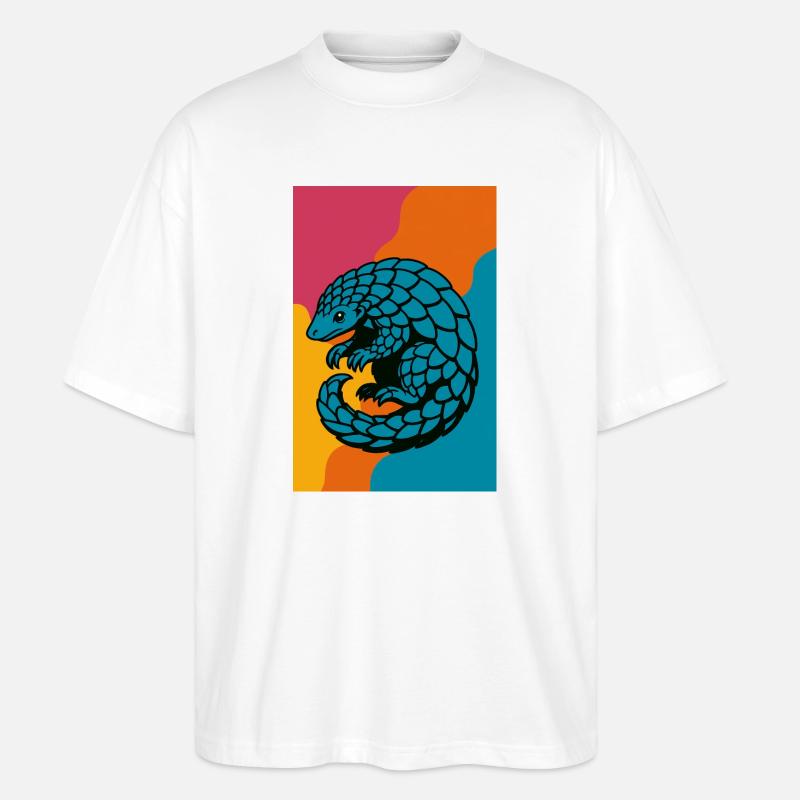 Pangolin Pop Art - Stanley/Stella Oversized Unisex Bio T-Shirt Blaster 2.0 - Weiß