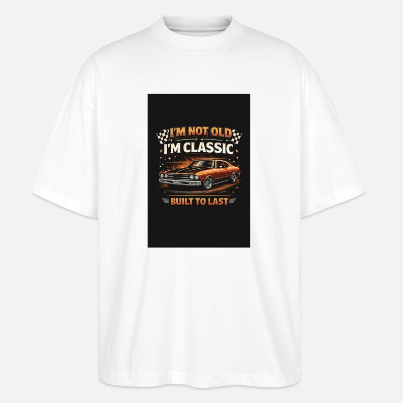 Old School Classic Built to Last - Stanley/Stella Oversized Unisex Bio T-Shirt Blaster 2.0 - Weiß