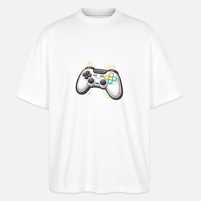 Leuchtender Spielecontroller mit Sternenstaub - Stanley/Stella Oversized Unisex Bio T-Shirt Blaster 2.0 - Weiß