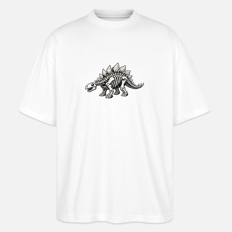 Stegosaurus Skelett - Stanley/Stella Oversized Unisex Bio T-Shirt Blaster 2.0 - Weiß