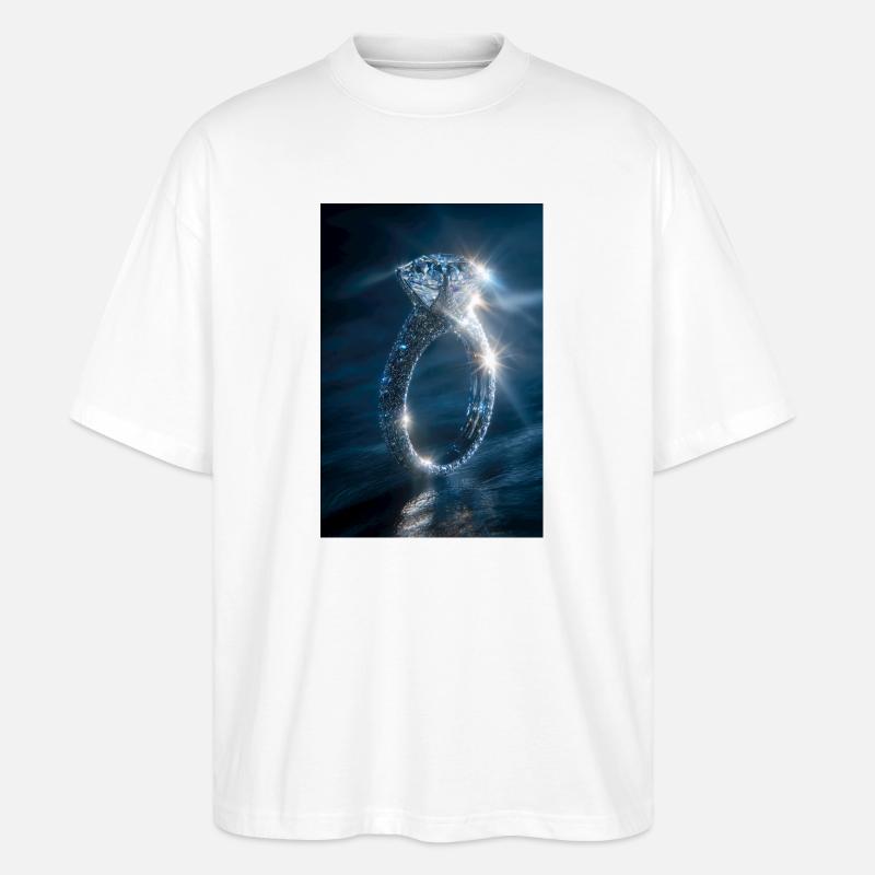 Diamantring-Glanz - Stanley/Stella Oversized Unisex Bio T-Shirt Blaster 2.0 - Weiß