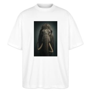 Nataktiv elfenbenselefant - Stanley/Stella Oversize Unisex Øko T-shirt Blaster 2.0 - hvid - Foran - Alina (178cm) & Michal (187cm)