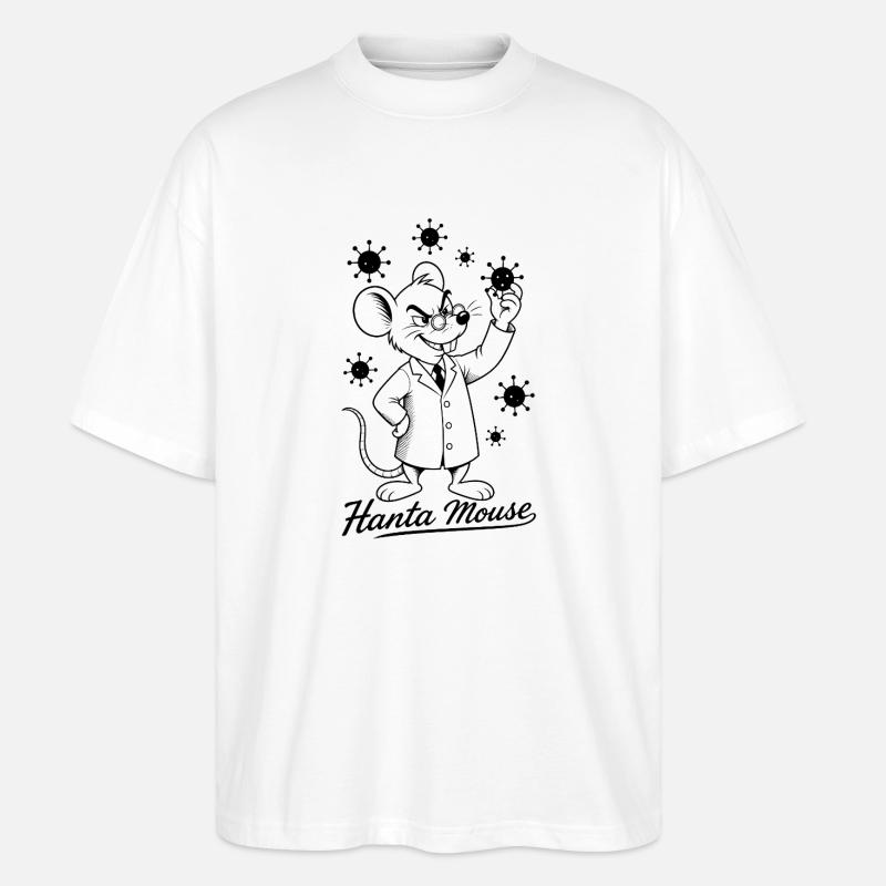 Hanta Mouse Retro Cartoon Design - Stanley/Stella Oversized Unisex Bio T-Shirt Blaster 2.0 - Weiß