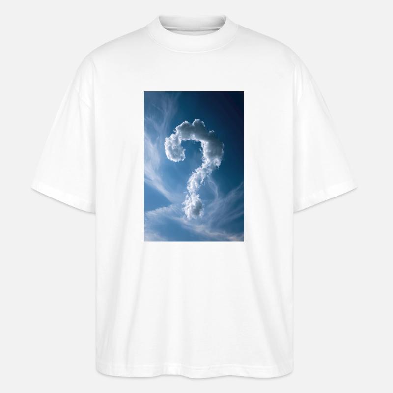 Cloud Question Mark Sky - Stanley/Stella Oversized Unisex Organic T-shirt Blaster 2.0 - white
