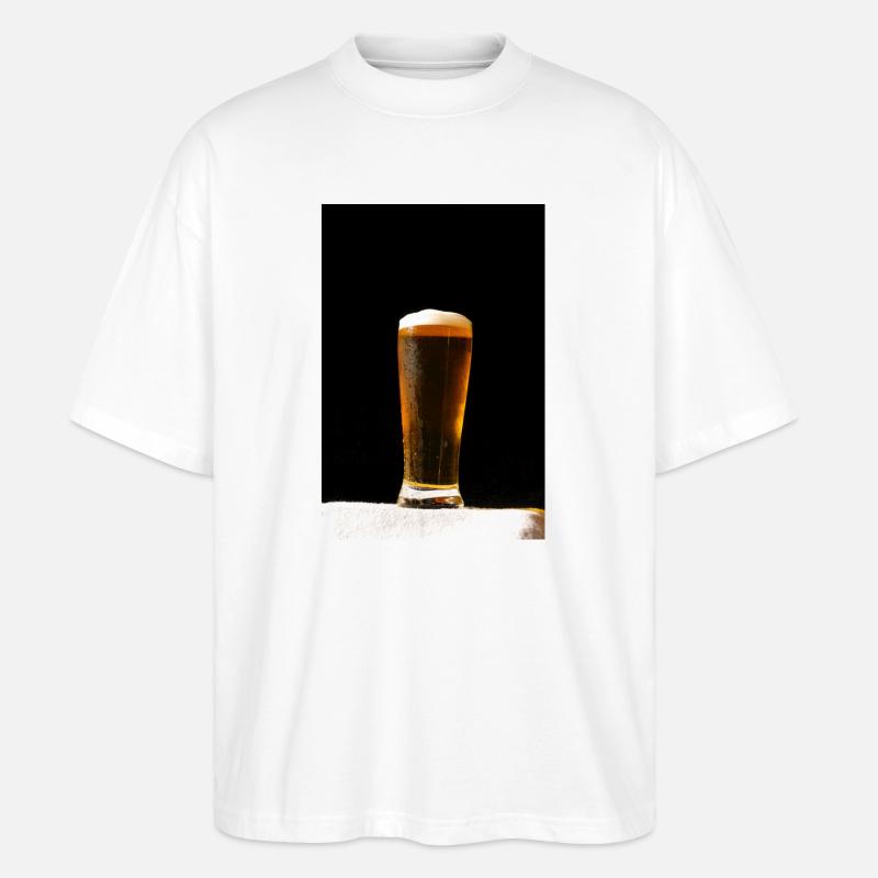 Bierglas Abendlicht - Stanley/Stella Oversized Unisex Bio T-Shirt Blaster 2.0 - Weiß